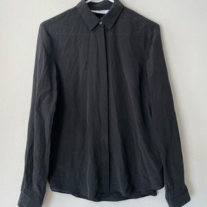 & other stories 100% silk button down, size 2